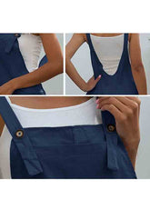 Load image into Gallery viewer, Casual cotton and linen shorts with pocket buttons