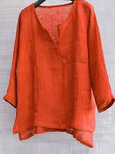 Load image into Gallery viewer, Lightweight and comfortable loose fit solid linen T-shirt