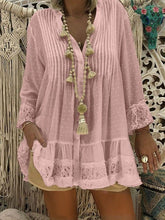 Load image into Gallery viewer, Camisa feminina de manga comprida solta de algodão e linho