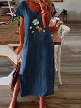 Load image into Gallery viewer, Vestido feminino de manga curta com estampa borboleta