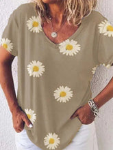 Load image into Gallery viewer, Camiseta holgada holgada con estampado de margaritas