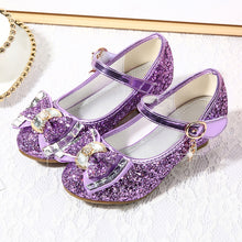 Load image into Gallery viewer, Girl's bow tie sequins shoes