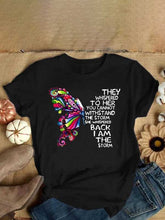 Load image into Gallery viewer, Camisa de algodón con estampado de letras de mariposas