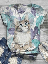 Load image into Gallery viewer, Camiseta de manga curta estampada libélula