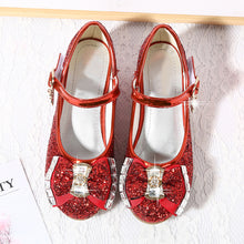 Load image into Gallery viewer, Girl's bow tie sequins shoes