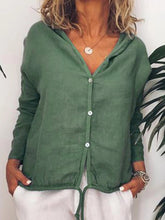 Load image into Gallery viewer, Camisa casual de manga comprida com capuz para mulheres