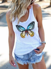 Load image into Gallery viewer, Cárdigan sin mangas con estampado de mariposas para mujer