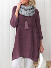 Load image into Gallery viewer, Vestido feminino com bolso em linho e algodão liso