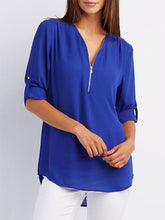Load image into Gallery viewer, Women's Oversized V-Neck Chiffon Shirt