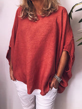 Load image into Gallery viewer, Top camisero de algodón y lino de manga larga con capucha
