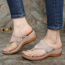 Load image into Gallery viewer, SANDALIAS CUÑAS COMFY BORDADO