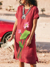 Load image into Gallery viewer, Vestido con estampado de loto para mujer