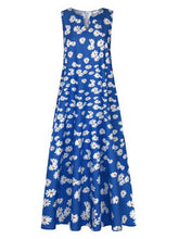 Load image into Gallery viewer, Vestido maxi sem mangas com decote em V e vestido maxi estampado daisy