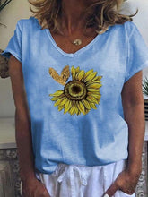 Load image into Gallery viewer, Camiseta feminina de manga curta estampada casual