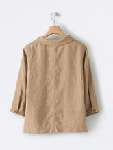 Load image into Gallery viewer, Women's cotton and linen button-down shirt