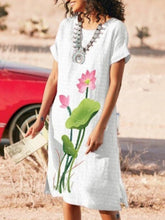 Load image into Gallery viewer, Vestido con estampado de loto para mujer