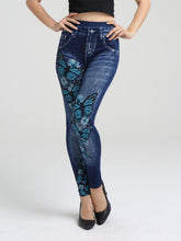 Load image into Gallery viewer, Leggings con estampado de mariposas y pantalón ajustado en las caderas