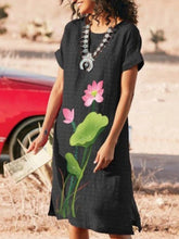 Load image into Gallery viewer, Vestido con estampado de loto para mujer