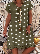 Load image into Gallery viewer, Vestido feminino de algodão e linho com bolinhas