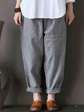 Load image into Gallery viewer, Loose casual trousers with large pockets in cotton and linen