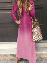 Load image into Gallery viewer, Vestido casual de manga larga de talla grande para mujer