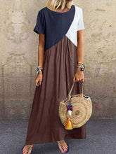 Load image into Gallery viewer, Vestido longo feminino tamanho plus com decote em V para combinar