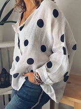 Load image into Gallery viewer, Blusa folgada de algodão com decote em V