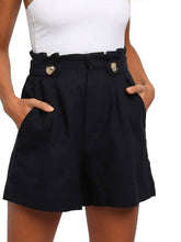 Load image into Gallery viewer, Shorts de mujer de algodón y lino con volantes