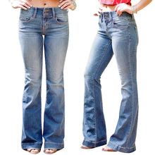 Load image into Gallery viewer, Casual mid-rise flare jeans