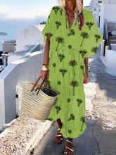Load image into Gallery viewer, Vestido de festa feminino estampado com decote em V
