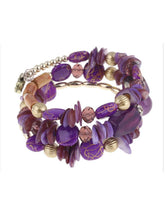 Load image into Gallery viewer, Bohemian wind agate shell crushed stone elastic stone multilayer elastic bracelet for women