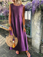 Load image into Gallery viewer, Vestido plissado com decote redondo