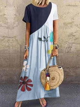 Load image into Gallery viewer, Vestido estampado con costuras geométricas para mujer