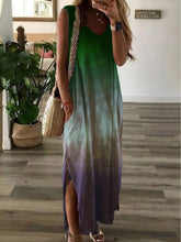 Load image into Gallery viewer, Vestido feminino solto e confortável com decote em V sem mangas gravata