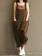 Load image into Gallery viewer, Oversized Retro Women's Jumpsuit with Cotton and Linen Pockets
