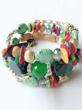 Load image into Gallery viewer, Bohemian wind agate shell crushed stone elastic stone multilayer elastic bracelet for women