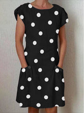 Load image into Gallery viewer, Vestido feminino de bolinhas solto de algodão