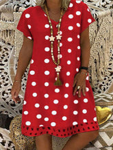 Load image into Gallery viewer, Vestido feminino de algodão e linho com bolinhas