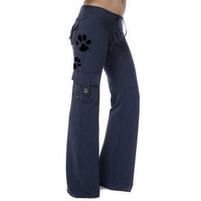 Load image into Gallery viewer, Dog Mother Paw Print Stretchy Soft Eco-Friendly Bamboo Pocket Yoga Pants