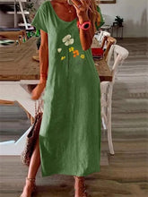 Load image into Gallery viewer, Vestido feminino de manga curta com estampa borboleta