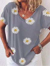 Load image into Gallery viewer, Camiseta holgada holgada con estampado de margaritas
