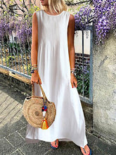 Load image into Gallery viewer, Vestido plissado com decote redondo
