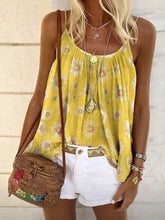 Load image into Gallery viewer, Colete feminino elegante com estampa margarida redonda decote sem mangas