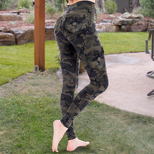 Load image into Gallery viewer, Sacos de bambu ecológicos camuflagem leggings guerreiro calças de ioga