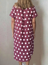 Load image into Gallery viewer, Vestido feminino de manga curta com estampa de bolinhas soltas