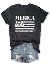 Load image into Gallery viewer, Women's Merica Flag Print Tee