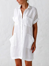 Load image into Gallery viewer, Vestido casual de manga corta con cuello en V para mujer
