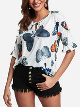 Load image into Gallery viewer, Camiseta con estampado de mariposas de moda para mujer