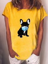 Load image into Gallery viewer, Cartoon Dog Mask Print Short Sleeve T-Shirt