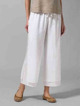 Load image into Gallery viewer, Casual cotton and linen trousers Wide leg trousers